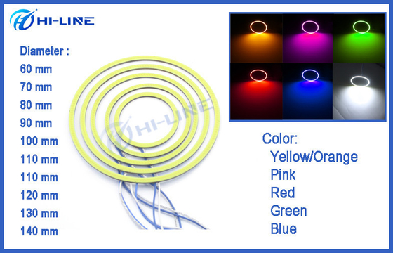 Les paires de 60mm 66 ont mené l'universel blanc de lumière d'anneau de halo de yeux d'ange de phare de rouge bleu de lumière de voiture de l'ÉPI LED
